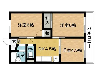 エビスコーポ(3DK/3階)の間取り写真