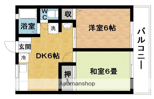 ハイムシノビⅡ(2DK/1階)の間取り写真