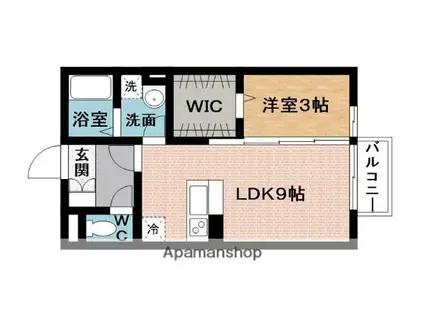 KSハイムⅡ(1LDK/2階)の間取り写真