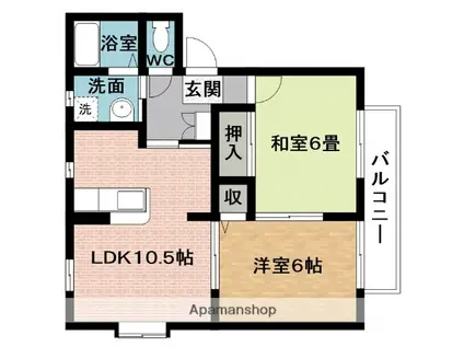 ガーデンクリアB(2LDK/1階)の間取り写真