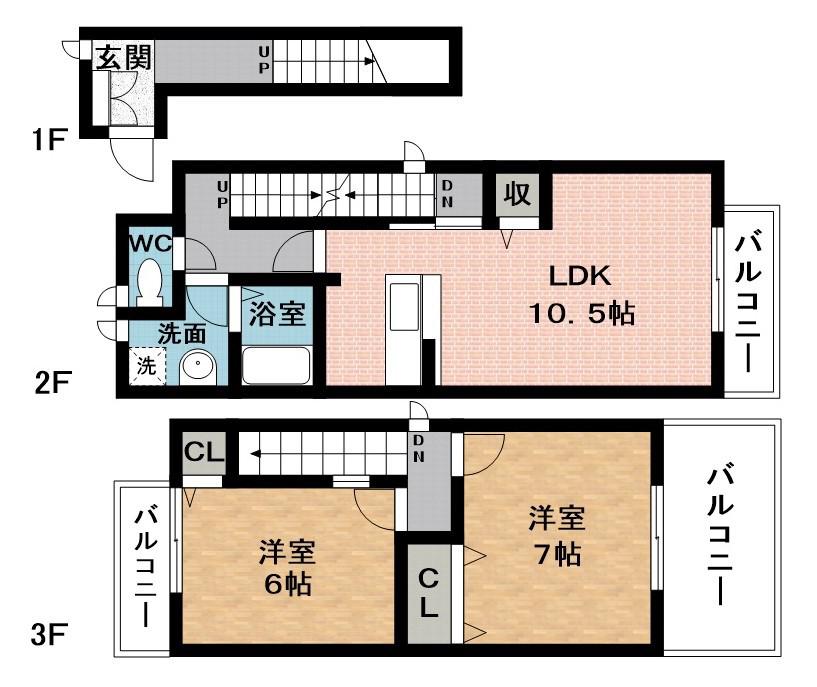 サニーレジデンス上野Ⅱ(2LDK/2階)の間取り写真