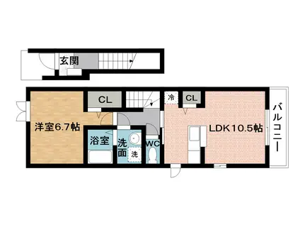 H.T.ミニョンⅣ(1LDK/2階)の間取り写真