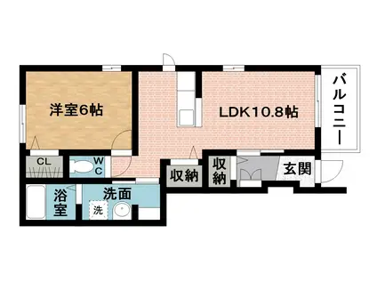 メゾン ドール三田 1号館(1LDK/1階)の間取り写真
