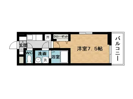 メゾン フォレスティエール2(1K/3階)の間取り写真