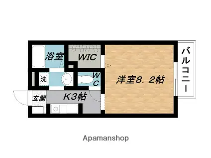 ハヤード美旗 C(1K/2階)の間取り写真