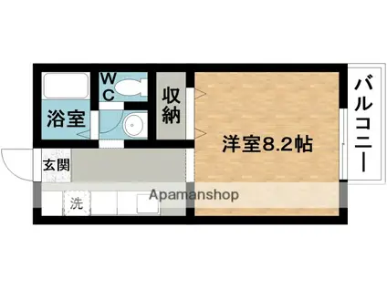 グランデュア21(1K/1階)の間取り写真