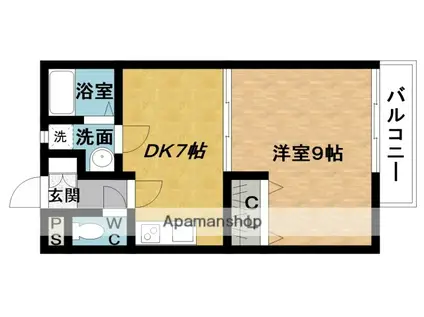 VILLAGEEMONⅡ(1DK/1階)の間取り写真