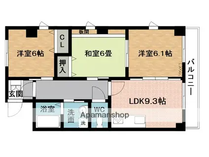 グランディール雅(3LDK/1階)の間取り写真