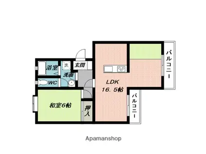 クボタハイツ(1LDK/3階)の間取り写真