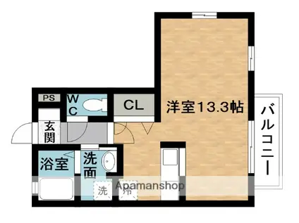 プレミールD(ワンルーム/2階)の間取り写真