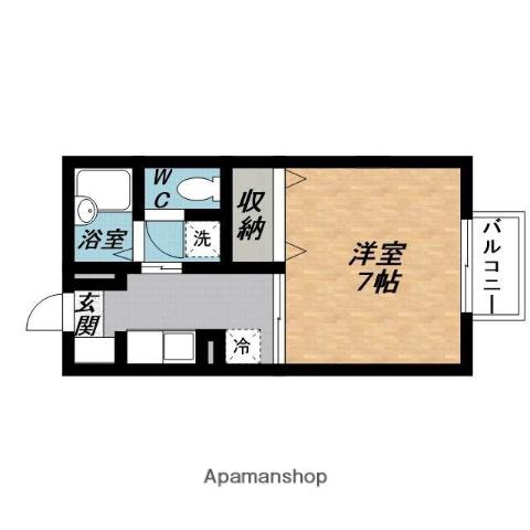 ディアス鴻之台(1K/2階)の間取り写真