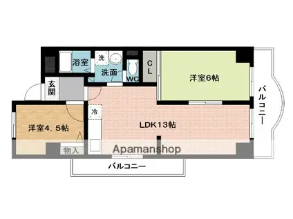 ドミールアローウイステリア(3DK/2階)の間取り写真