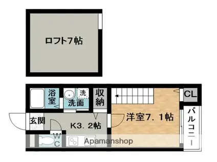 MILLE VILLAGE(1K/1階)の間取り写真