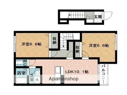 サンルーラル Ⅱ(2LDK/2階)の間取り写真