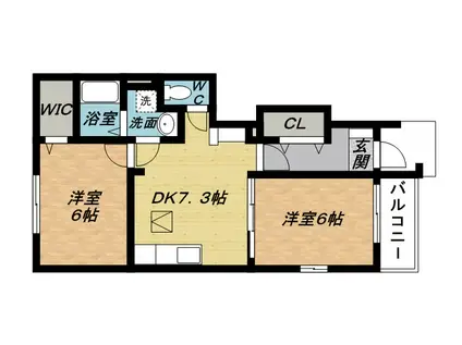 ベル・ボニートB(2DK/1階)の間取り写真