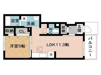トルハルバン(1LDK/1階)の間取り写真