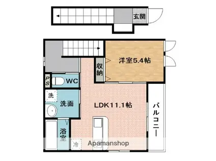 グレーシア(1LDK/2階)の間取り写真