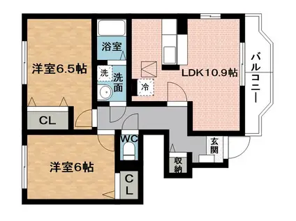 コーポ・フェイバー(2LDK/1階)の間取り写真