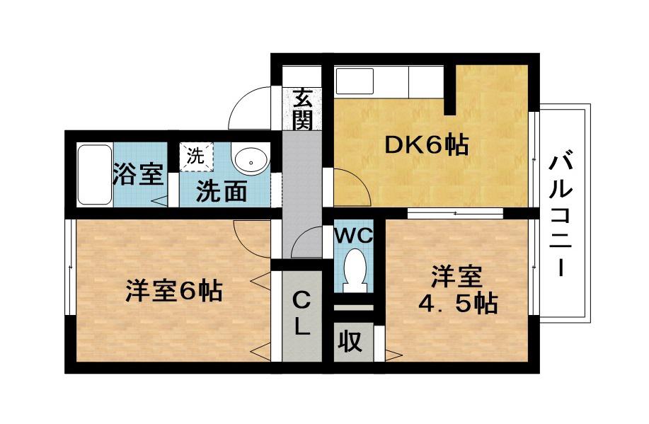 PREMIER(2DK/2階)の間取り写真