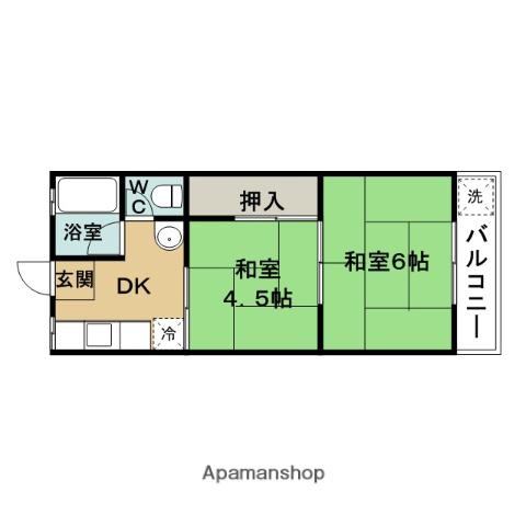 栢本ハイツ(2DK/2階)の間取り写真