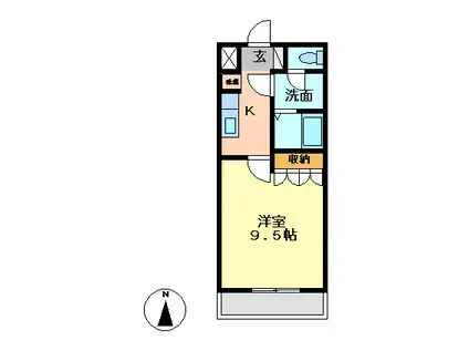 グレートピレニーズⅡ(1K/2階)の間取り写真