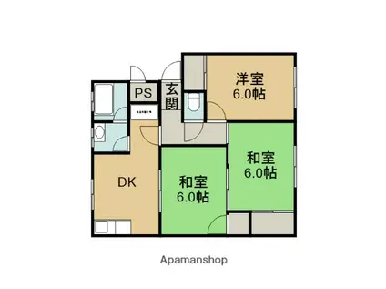 グランドハイツ(3DK/3階)の間取り写真