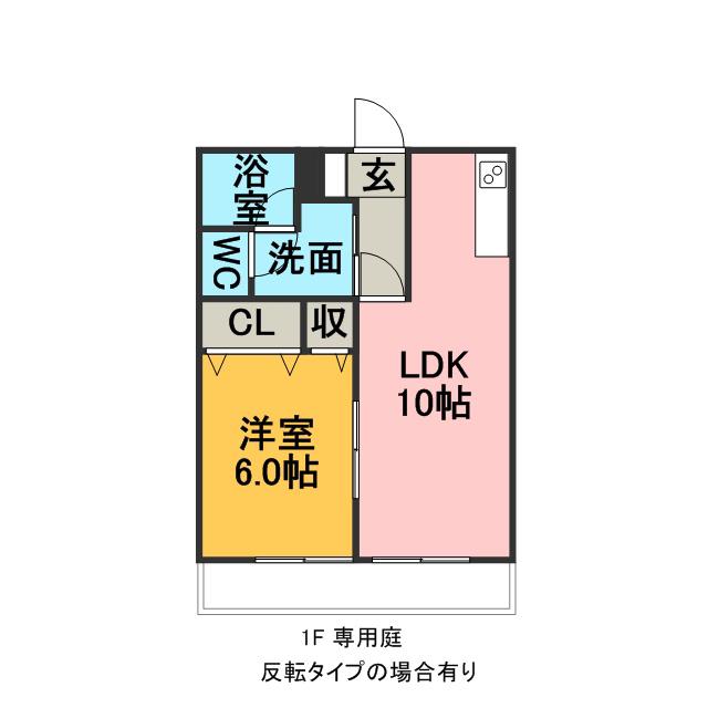 ラピスヒルズ(1LDK/1階)の間取り写真