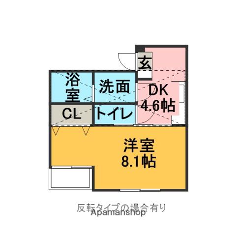 スプルース(1DK/2階)の間取り写真