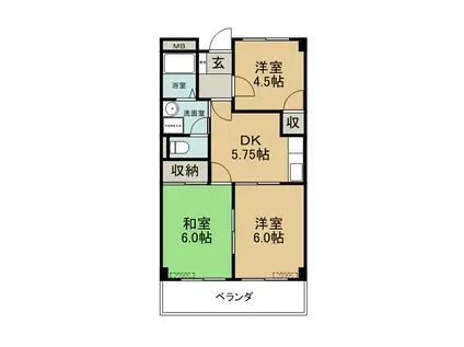 グランメール・トミー(3DK/3階)の間取り写真