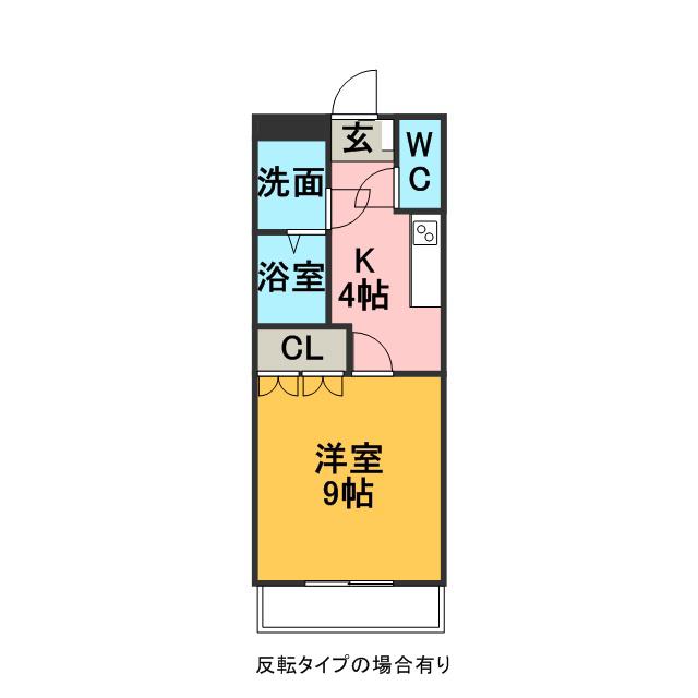 キャメロットⅡ(1K/2階)の間取り写真