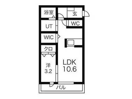 セレッソ(1LDK/1階)の間取り写真