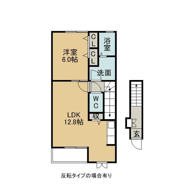 エスペランサⅡ(1LDK/2階)の間取り写真