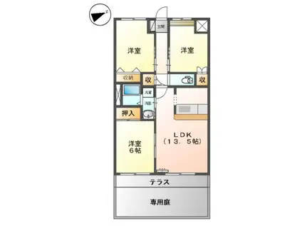 ガーデンハイム(3LDK/1階)の間取り写真