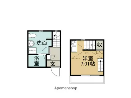 エクセルシアK-Ⅱ(ワンルーム/1階)の間取り写真