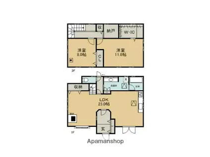 養老鉄道 多度駅 徒歩12分 2階建 築21年(2SLDK)の間取り写真