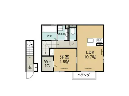 コージーコート朝日(1LDK/2階)の間取り写真