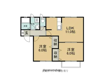 アセラⅡ A(2LDK/2階)の間取り写真