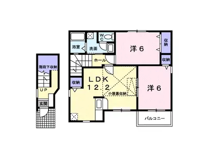 ステイツ上野(2LDK/2階)の間取り写真