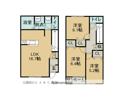 ウィンダム(3LDK)の間取り写真
