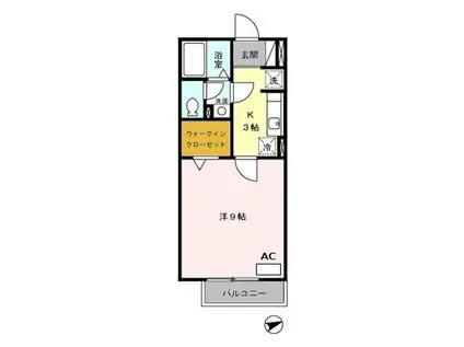 モナリエーレ B(1K/2階)の間取り写真