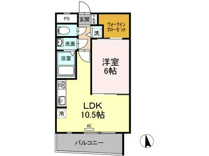 さくらHILLS(1LDK/1階)の間取り写真