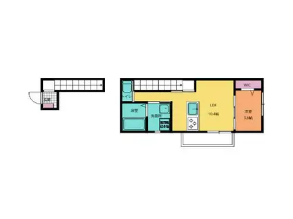 LE VENT Ⅰ(1LDK/1階)の間取り写真