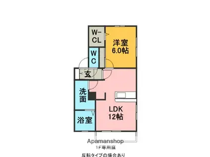 リーベラ(1LDK/1階)の間取り写真