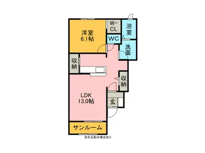 アルヴィータ(1LDK/1階)の間取り写真