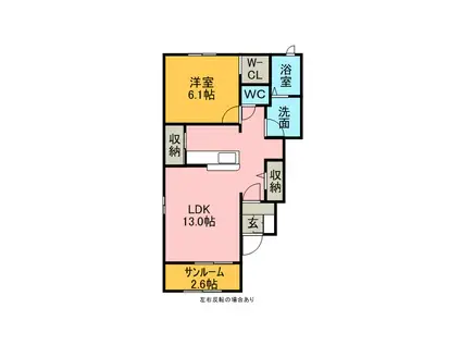 ルミーナ(1LDK/1階)の間取り写真