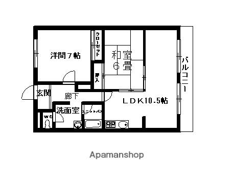 川崎マンション壱番館(2LDK/2階)の間取り写真