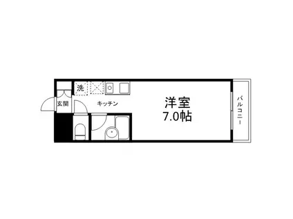 エミネンスコート瀬田(1K/2階)の間取り写真