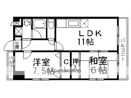 エスペラント(2LDK/1階)の間取り写真