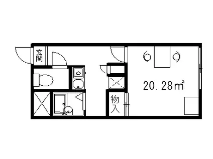 レオパレスグレイスコート(1K/2階)の間取り写真