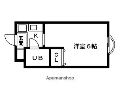 ジョイフル草津(1K/4階)の間取り写真